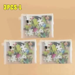 1-3PCS Storage Bag Mesh ZipperToy Building Block Puzzle Sub-package Children Particle Zipper Transparent Finishing Storage