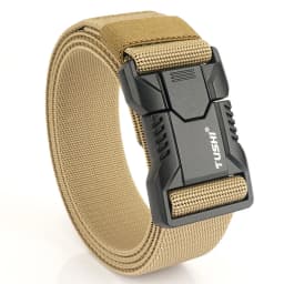 TUSHI Luxury Metal Quick Release Pluggable Buckle Belt For Men Durable Elastic Tactical Belts Cowboy Outdoor Stretch Work Belt