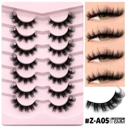 GROINNEYA False Eyelashes 3D Mink Lashes Cat Eyelashes Fluffy Wispy Volume Lashes Fake EyeLashes Natural Lashes Strips Makeup