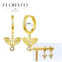 925 Sterling Silver ear needles Animal Butterfly/Elephant/Shell Pendant Hoop Earrings For Women Fashion Jewelry Accessories