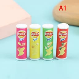 4pcs/set 1:12 Dollhouse Mini Canned Potato Chips Miniature Food Toy Model Shooting Props Excluding Potato Chips