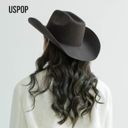 USPOP 100% Wool Cowboy Hat Unisex Wide Brim Felt Hat Solid Color Classic Fedora Style Multiple Sizes S–XL Autumn Winter