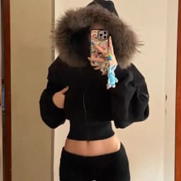 Classic Hidden Blue Collar Short Zip Up Hoodies Winter Clothes Women Y2K New Fashion Plush Cardigan Coat Harajuku Casual Hoodies