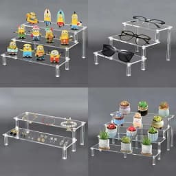 Widen10cm Acrylic Storage Jewellery Display Model Stud Makeup Figure Doll Stand Decoration Put Doll Hand Handle Trapezoidal