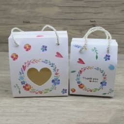 10pc 2sizes Paper Gifts Package Box with Hanger DIY Handmade Marble Flower Style Paper Window Box Paryt Suppiles Wrapping