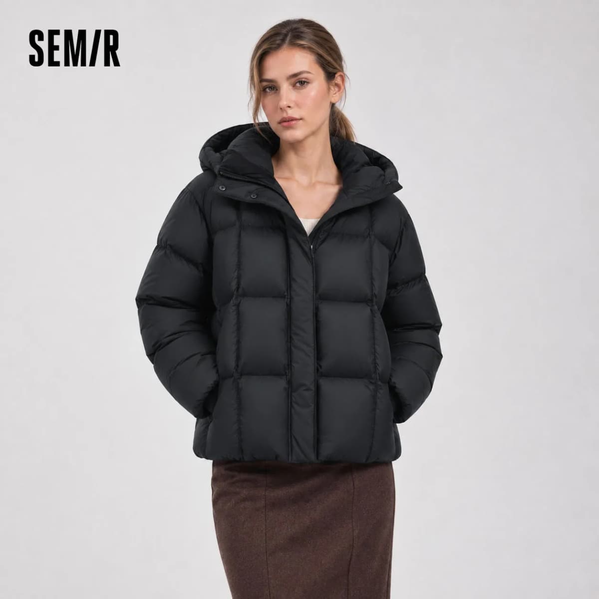 Semir Women Down Jacket 90 Percent Down Fill Waterproof Oil Resistant Stain Resistant Thermal Warmth Antistatic Hooded 2026 New