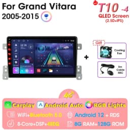2 Din Android 12 Car Radio For Suzuki Grand Vitara 3 2005-2012 2013 2014 2015 Stereo Multimedia Video Player Navigaion Carplay