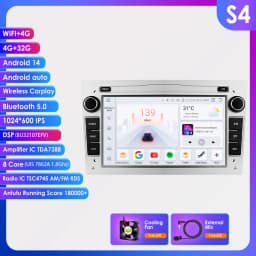 Hizpo 2Din 7inch Android Auto Car Radio for Opel Astra H G J Zafira B Corsa C Antara Vectra Vivaro GPS RDS DSP 4G BT CarPlay