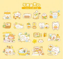 46pcs/pack PET Fleecy Pink Bunny Kitten Puppy Piggy Cute DIY Decorative Materials Kawaii Stationery Stickers Bag