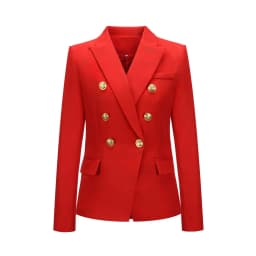 High-end Classic Women's Blazer Double Row Metal Buttons Women's Sports Top Coat Short Formal Work Clothes Women Office Clothing