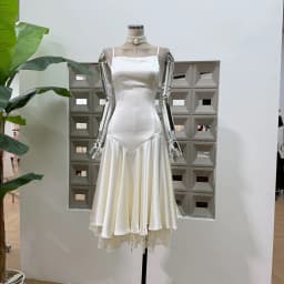 TWOTWINSTYLE Solid Spliced Lace Slimming Slip Dress for Women Square Neck Sleeveless Patchwork Folds Dresses Female Fashion New
