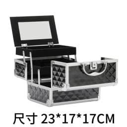 Makeup Case Handheld Aluminum Alloy Storage Box Large Capacity With Mirror Professional Makeup Artist Portable Makeup Toolbox