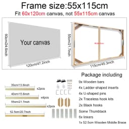 24 Sizes Modern Wood Canvas Frame Wooden Frames Wooden Photo Oil Painting Canvas Diamond Painting Frames Canvas Wood Wall Frame