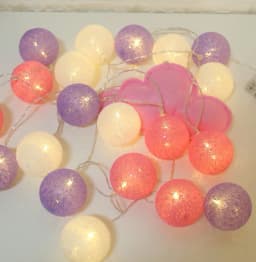 10/20LED Cotton Balls String Light Wedding Party Garland Fairy Street Lights Outdoor Garden Patio Christmas Decorations for Home