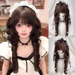 OLACARE Long Body Wave Black Brown Purple Cosplay Wigs Heat Resistant Synthetic Wigs Middle Part Natural Lolita LM Wigs Women