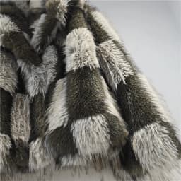 DEAT Women 2026 Winter Patchwork Design Contrast Color Plaid Jackets Women Faux Fur Thickened Warm Hidden Button Coat 11C573