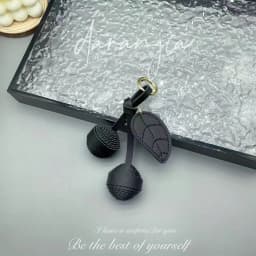 Small Cherry Ball Bag Decoration PU Woven Ball Ornament Personalized Bag Hanging Accessories Women's Bag Pendant Creative Gift