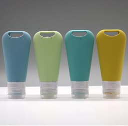 4Pcs Pastel Silicone Travel Bottles With Transparent Carry Pouch TSA Approved Leak Proof Refillable Toiletry Containers Liquid Storage Squeeze Tube Kit