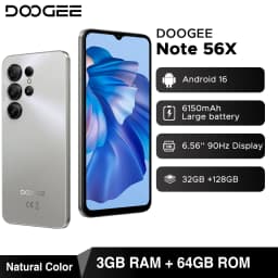 DOOGEE Note56 X Mobile Phone 8.45mm Slim Body 6.56" 90Hz Screen Android 16 6150mAh Battery Al Scene Recognition Smartphone
