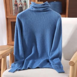 100% Pure Mink Fur Sweater Women's Pullover High Neck Knitted Sweater Autumn Winter New Item Pile Collar Thick Soft Base Sweater