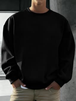 Solid Soft Pullovers Street Autumn Comfy Fleece Hoodies Office Jogging Loose Sweatshirts Casual Basics Daily Streetwear Of Men