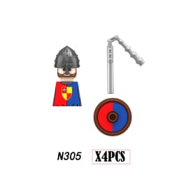 Medieval Infantry Knight Figures Building Blocks England Wars Rose Soldier Castle Military Army Guard Helmet Weapons Bricks Toys