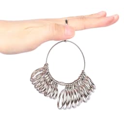 PHYHOO Russian Metal Ring Sizer Set Measuring Ring with Rings Mandrel Sizer Finger Sizing Measuring Stick Ring Jewelry Tools Set