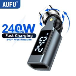 AUFU 240W 5A Type C Adapter USB C to Type-C Digital Display Female Convertor For iPhone 17 Samsung S26 540 Rotation OTG Adapter