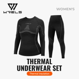 WRELS Men Women Thermal Underwear Set Solid Color Simple Autumn And Winter Thermal Underwear Fitness Hiking Travel Base Layer