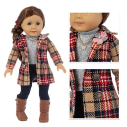 3pcs In 1, Plaid suit Fit For American Girl Doll 18 Inch Doll Clothes , Shoes are not included.