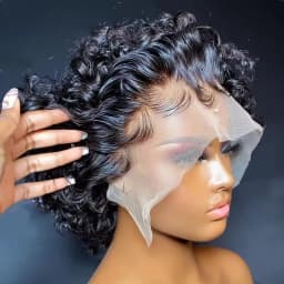 Short Pixie Cut Wig Curly Bob Lace Front Human Hair Wig 200Density 13X1 PrePulcked Lace Wigs For Black Women Cheap Brazilian Wig