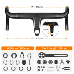 TOSEEK Carbon Handlebar Road Carbon Handlebar T700 Carbon Integrated Handlebar Di2 Bicycle Accessories Carbon Drop Bar