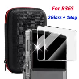 4 IN 1 Storage Case Game Console Travel Carrying Bag Screen Protectors Tempered Glass Film for R36S R36MAX K36 Accessories