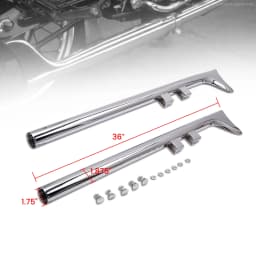 Chrome 36" Fishtail Exhaust Pipe Slip Ons for Harley Touring Road King 1995-2016