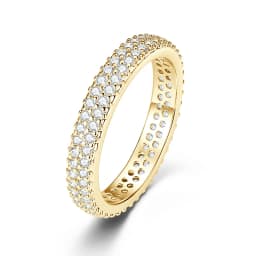 Ehhai Lab Created Diamond Moissanite Full Eternity Band Engagement Ring for Women Men 14K Gold Filled Wedding Fine Jewelry Gifts