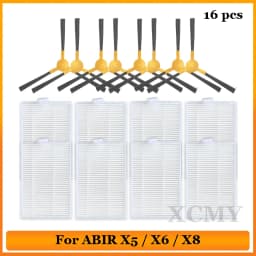 For ABIR X5 X6 X8 Genio Navi N600 Robotic Vacuum Cleaner Replacement Parts 3-Arm Main Side Brush Hepa Filter Spare Parts