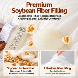 Soybean Fiber Filled Fluffy Comforter Thick Warm Autumn Winter Duvet Insert Solid Color Brushed Soft Quilt for Single Double Bed