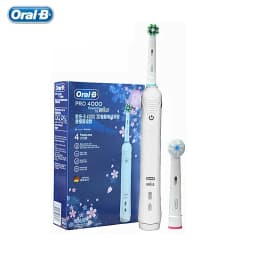 Oral B Electric Toothbrush Pro 4000 3D Action Daily Clean Teeth Visible Pressure Sensor 4 Modes Gum Cares Waterproof Rechargeabl