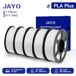 JAYO 3D PETG/PLA/PLA+ Filament 1.75mm +/-0.02mm PLA Filament 5 Rolls For Bambu FDM 3D Printer Neatly Wound 3D Printing Material