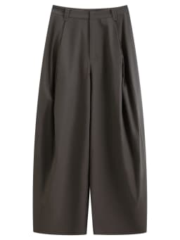 FSLE 2026 Summer Women's Mid-Rise Barrel Leg Casual Pants in Lyocell Cotton Blend - Relaxed Tailored Fit for Daily Wear