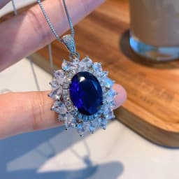 Big Bling Water Drop Pendant Real 925 Sterling Silver Long Chain Necklace for Women Fashion Jewelry Cute Statement Necklace