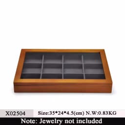 Wooden 3 in1 Multi-function Jewelry Display Box High quality Microfiber Ring Earring Bangle Organizer Case Luxury Storag Box