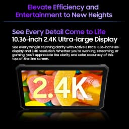 Blackview Active 8 Pro Tablet PC 10.36" 2.4K Display Android 14 Helio G99 Octa Core Google Play 8GB+256GB 48MP Cam 22000mAh 33W