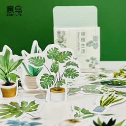 46pcs Gardenia Blossom Mini Paper Diary Stickers Pack for DIY Scrapbooking Decoration Labels Floral Theme