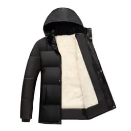 Thickened Fleece Warm Cotton Jacket Men's Winter Clothes Middle-Large Size Dad Style Outerwear Youth Trendy Travel Coat