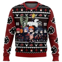 Naruto Akatsuki Uchiha Itachi 2026 New Christmas Style Anime Movie Crew Ugly Christmas Hoodie Cosplay Costume Men's and Women's