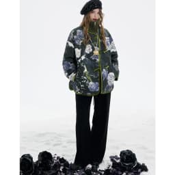 ELFSACK 2025 Winter New Arrivals Y2K Exquisite Retro Floral Graphic Chinese Style Button Coat For Women