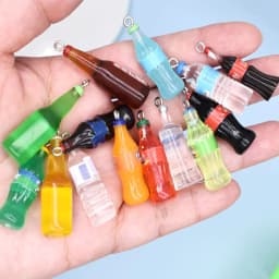 10PCS 8*34MM Cute Resin Bottle Charms Pendants Handmade Accessories Jewelry DIY Earring Necklace Keychain
