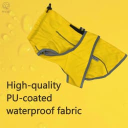 Waterproof Dog Raincoat with Reflective Strips and Adjustable Hood - Red, Yellow, Navy Blue