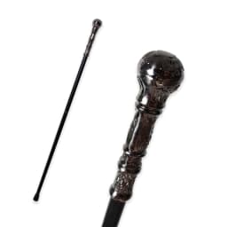Victorian Round Handle Walking Cane Antique Silver Alloy Carved Detachable Vintage Walking Stick Cosplay Prop for Men And Women